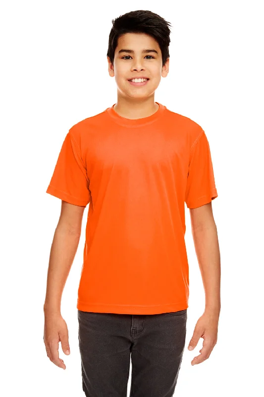 UltraClub Youth Cool & Dry Performance Moisture Wicking Short Sleeve Crewneck T-Shirt - Bright Orange