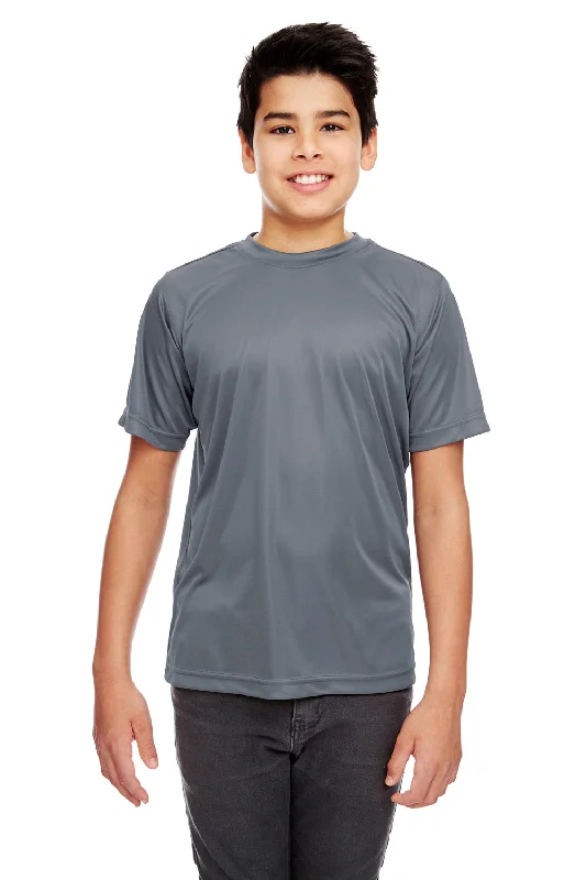 UltraClub Youth Cool & Dry Performance Moisture Wicking Short Sleeve Crewneck T-Shirt - Charcoal Grey