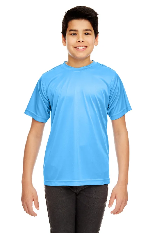 UltraClub Youth Cool & Dry Performance Moisture Wicking Short Sleeve Crewneck T-Shirt - Columbia Blue