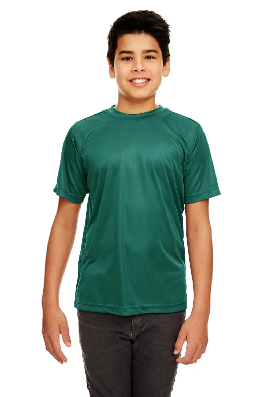 UltraClub Youth Cool & Dry Performance Moisture Wicking Short Sleeve Crewneck T-Shirt - Forest Green