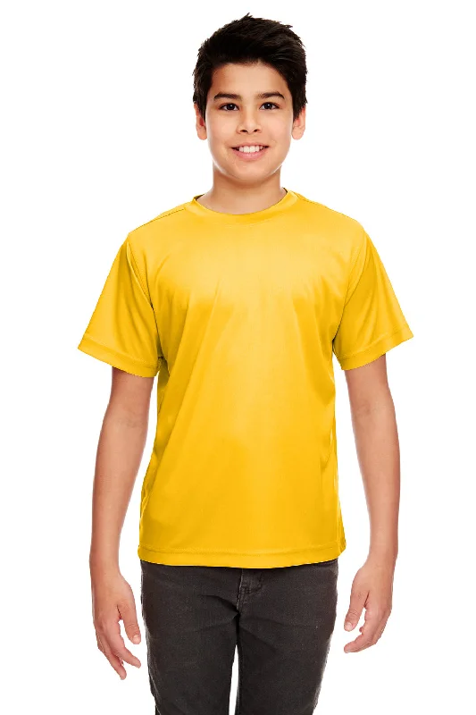 UltraClub Youth Cool & Dry Performance Moisture Wicking Short Sleeve Crewneck T-Shirt - Gold