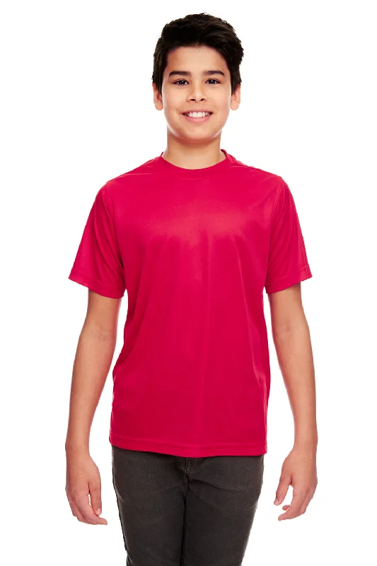 UltraClub Youth Cool & Dry Performance Moisture Wicking Short Sleeve Crewneck T-Shirt - Red