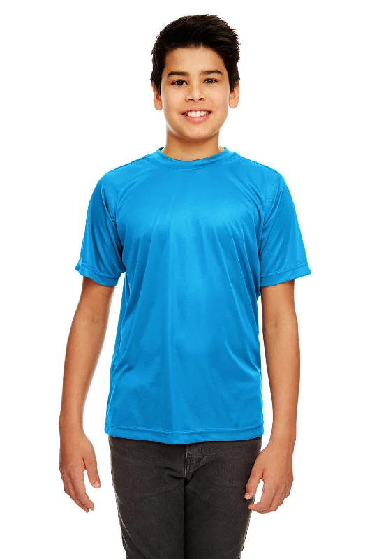 UltraClub Youth Cool & Dry Performance Moisture Wicking Short Sleeve Crewneck T-Shirt - Sapphire Blue