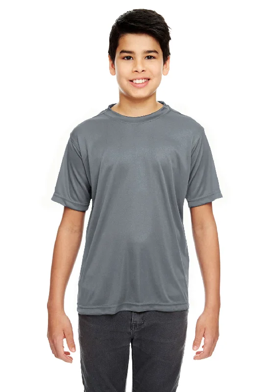 UltraClub Youth Cool & Dry Performance Moisture Wicking Short Sleeve Crewneck T-Shirt - Charcoal Grey