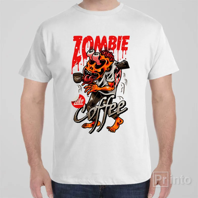 Zombies like coffee - T-shirt