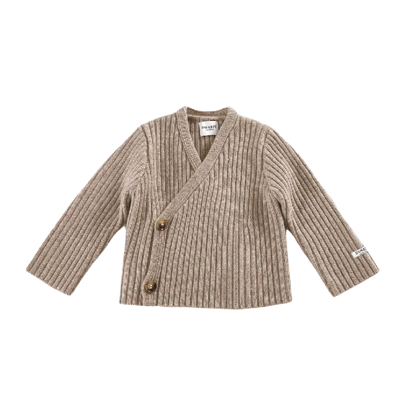 Elo Merino Wool Cardigan | Beige Melange