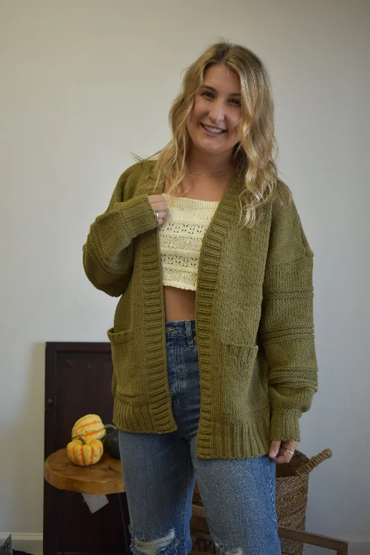 Olive Knit Cardigan