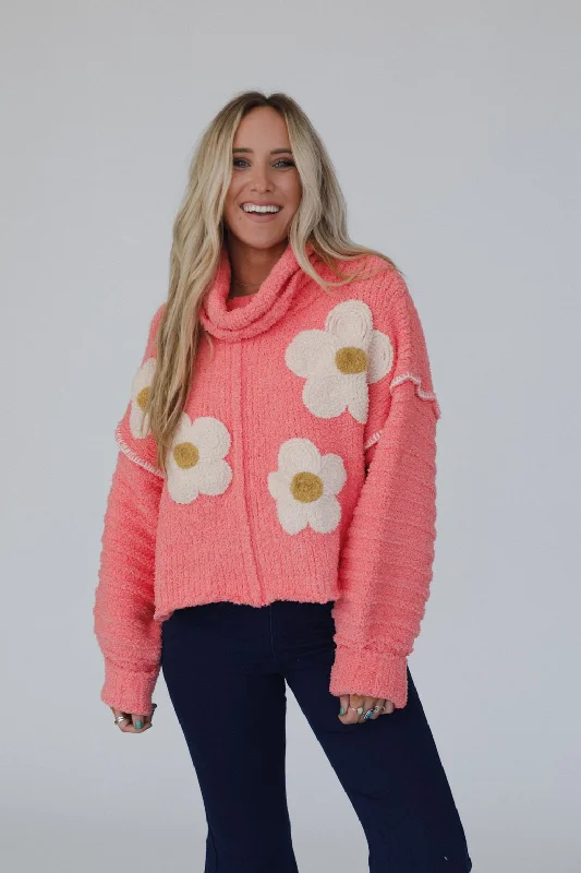 Petal Warmth Sweater - Coral