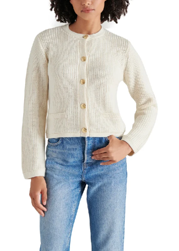 Steve Madden Fantino Sweater Jacket- Cream