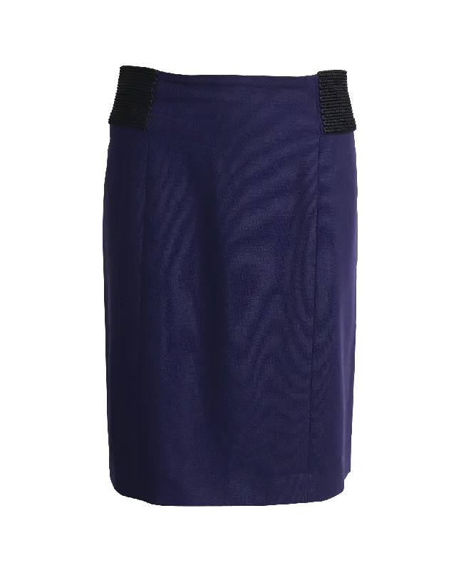 Alberta Ferretti Knee Length Skirt in Purple Wool