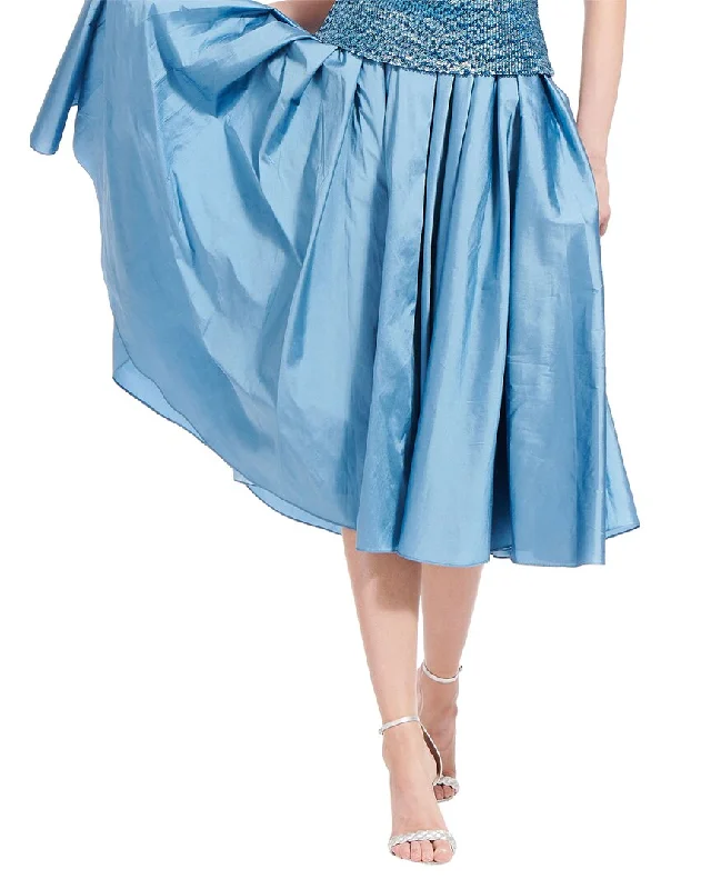 Emily Shalant Spring Taffeta Tea Length Midi Skirt