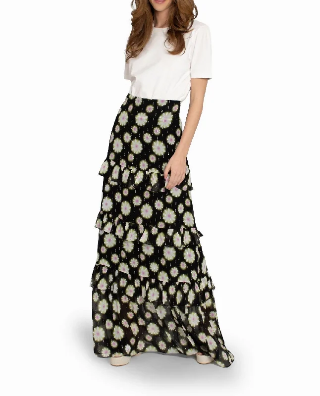 Hazy Daisy Tiered Maxi Skirt