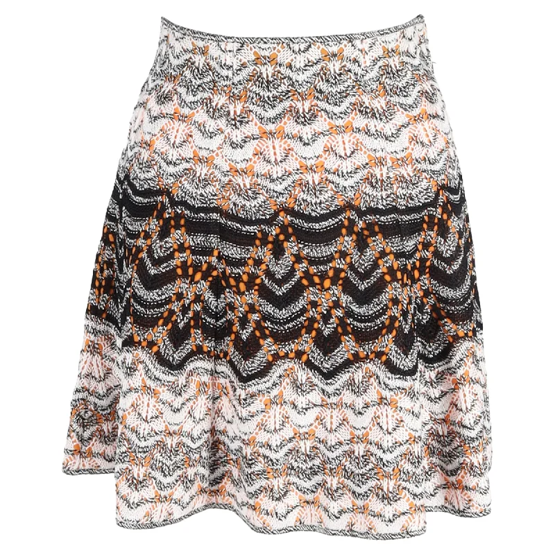 Missoni Knit A-Line Mini Skirt in Multicolor Acetate