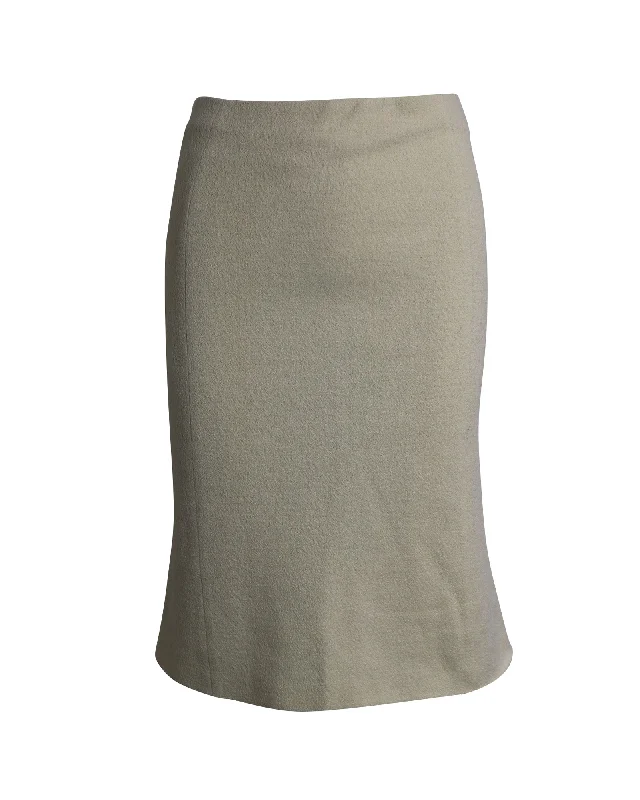 Moschino Pencil Skirt in Cream Wool