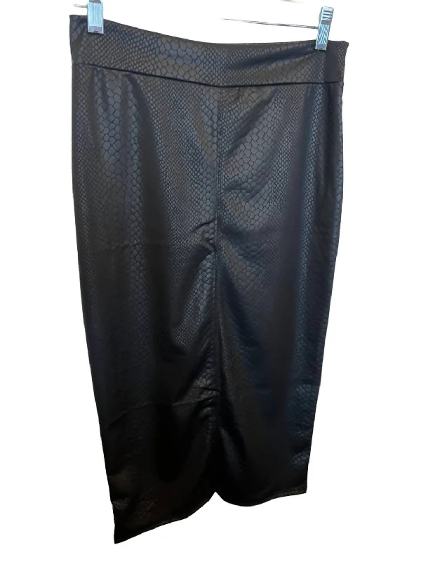 Women's Faux Midi Skirt In Black