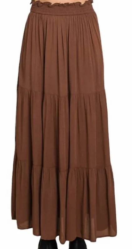 Women's Maxi With Tiered Skirt In Cocoa