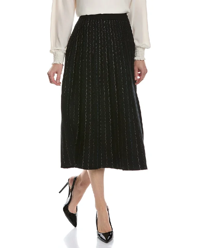 YAL New York Metallic Midi Skirt