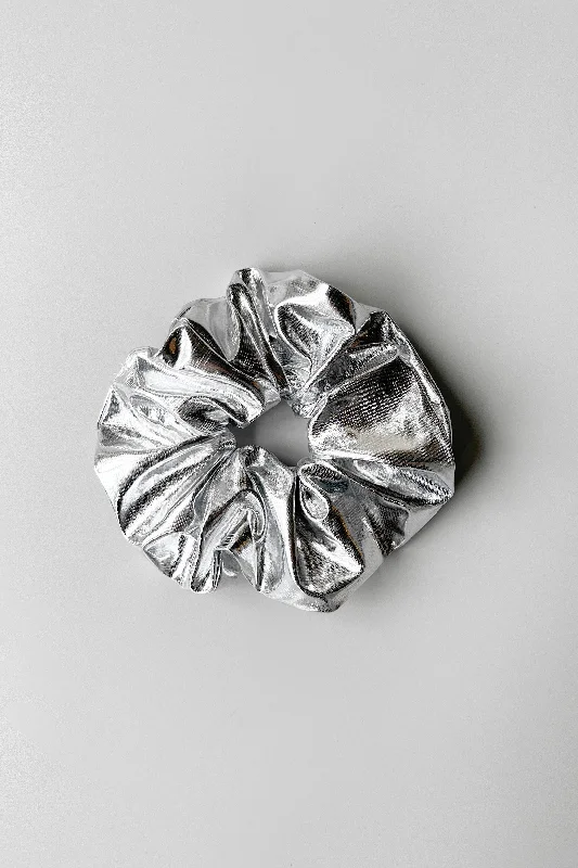 CHROME HAIR SCRUNCHIE