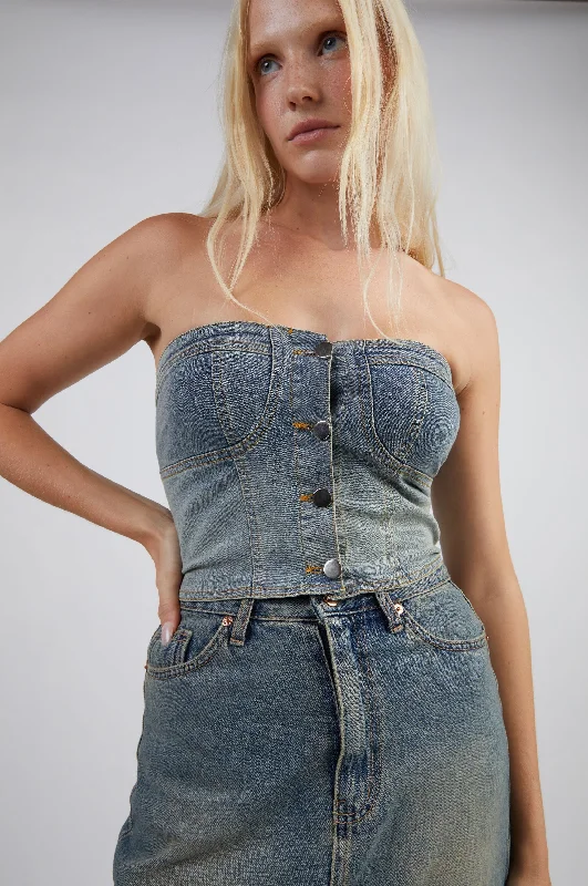 DENIM BUSTIER