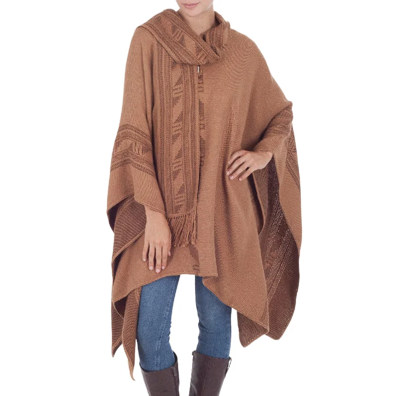 Heritage Alpaca Blend Reversible Handcrafted Poncho