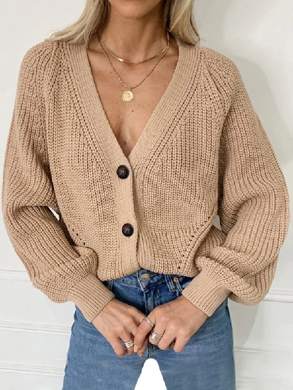 Amy Fashion - Knitted Fashion Autumn Long Sleeve Loose Cardigans