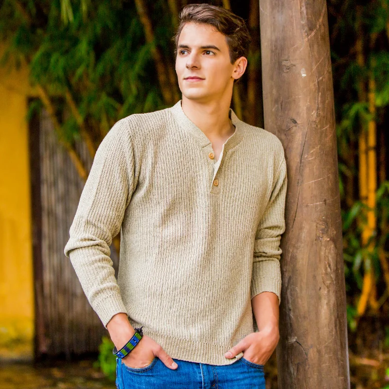 Maya Gentleman Ivory Men's Cotton Sweater