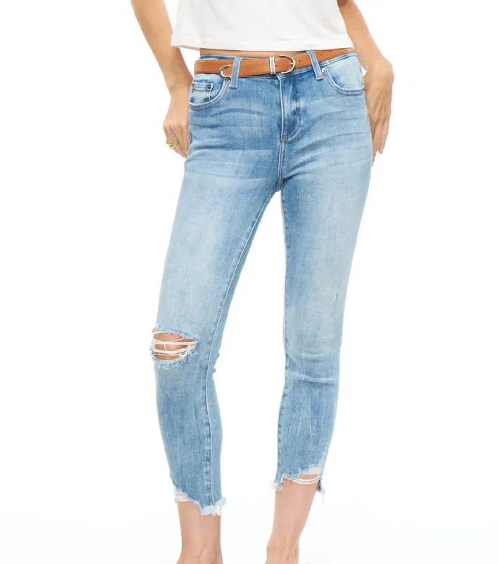 Audrey Mid Rise Skinny Crop In Sierra Distressed