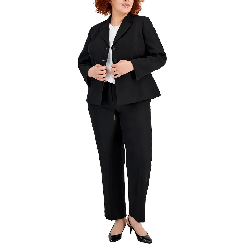 Plus Womens Solid Polyester Dress Pants