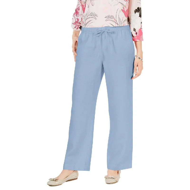 Plus Womens Woven Wide Leg Pants