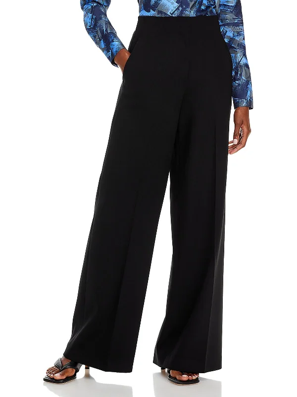 Thames Womens Wool High Waist Wide Leg Pants