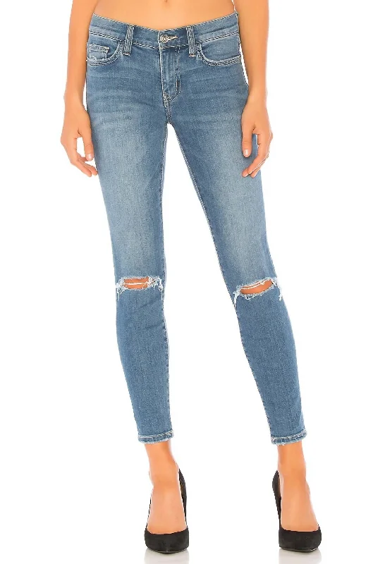 The Stiletto Jean In 2 Year Destroy Stretch Indigo