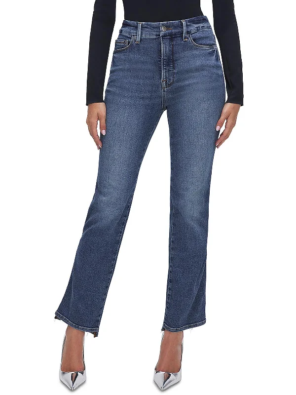 Womens Ankle Denim Straight Leg Jeans