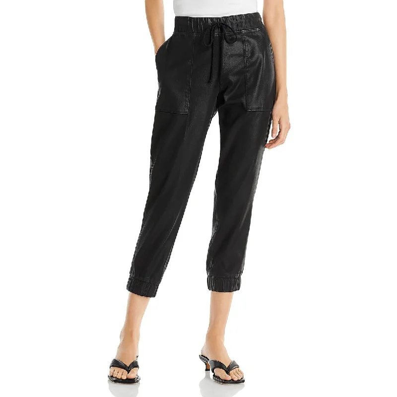 Womens Chambray Drawstring Jogger Pants