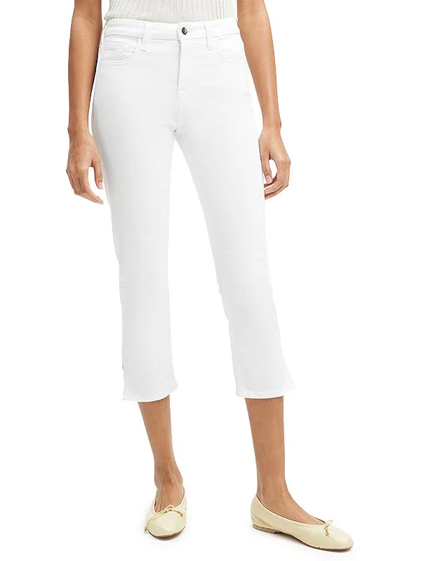 Womens Denm Side Slit Capri Jeans