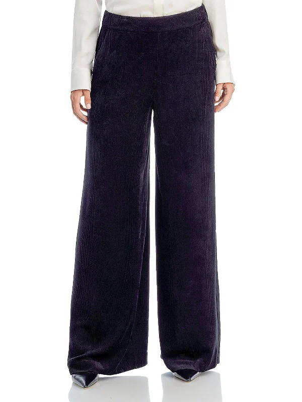 Womens High Rise Corduroy Wide Leg Pants