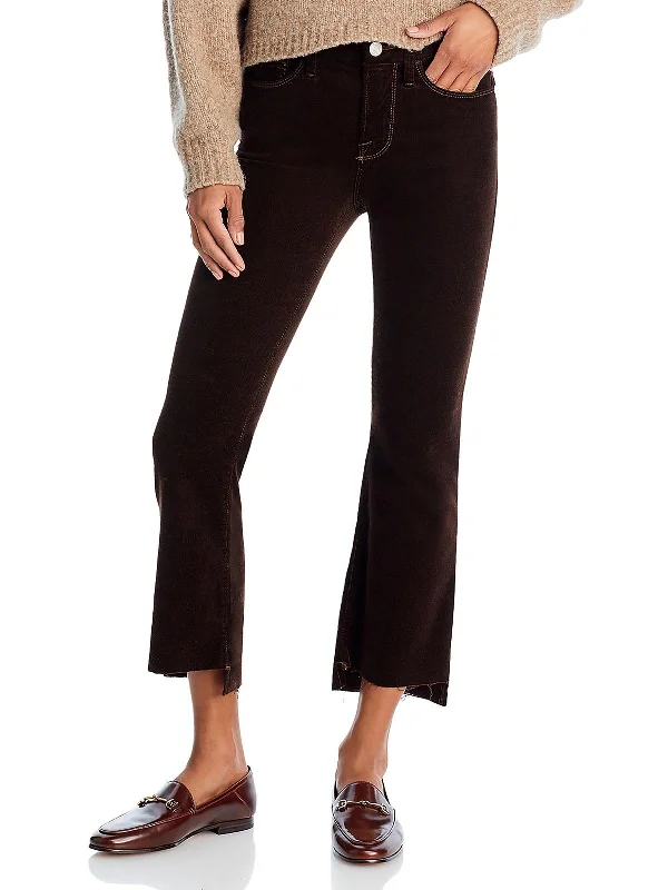 Womens Mid Rise Crop Bootcut Pants