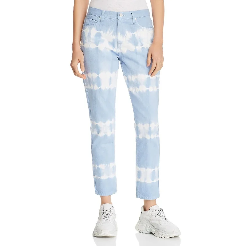 Womens Tie-Dye High Rise Straight Leg Jeans